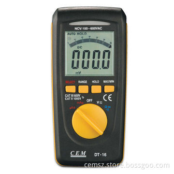 Pocket Digital Multimeter with Non-contact Voltage Detection Identifies Live Circuits